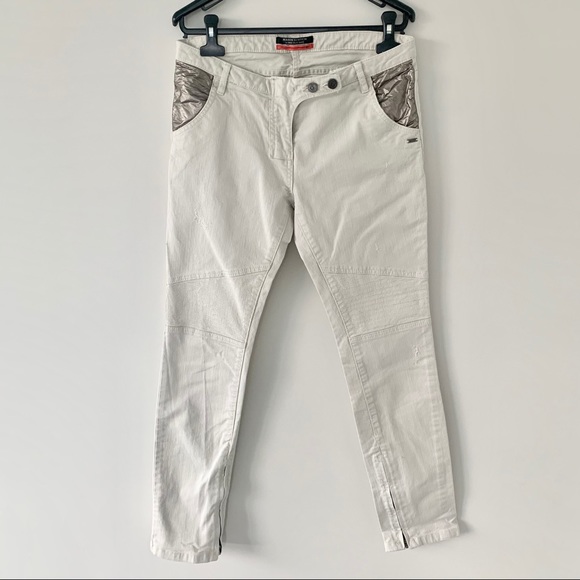 MAISON SCOTCH Mid-Rise Straight Fit Jeans Ivory / Gold - Picture 2 of 8